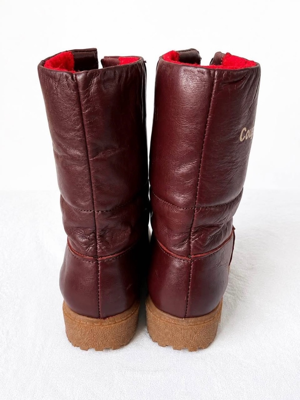 Vintage Cougar Canada Burgundy Winter Boots Red Lined Women’s Size 6 - Picture 3 of 7